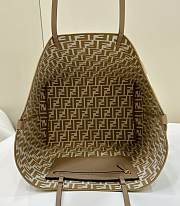 Fendi Large Roll Reversible Shopper In Pequin Striped And Beige FF Fabric - 35x32x19.5cm - 3