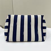 Fendi Large Roll Reversible Shopper In Pequin Striped And Blue FF Fabric - 35x32x19.5cm - 5