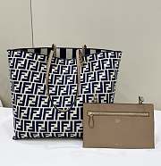 Fendi Large Roll Reversible Shopper In Pequin Striped And Blue FF Fabric - 35x32x19.5cm - 4