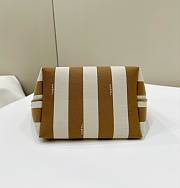 Fendi Small Roll Reversible Shopper In Pequin Striped And Beige FF Fabric - 23x19.5x15cm - 2