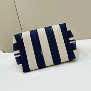 Fendi Small Roll Reversible Shopper In Pequin Striped And Blue FF Fabric - 23x19.5x15cm - 6