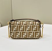 Fendi Baguette Mini Beige FF Jacquard Fabric Bag - 20x13x5cm - 3