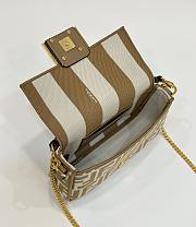 Fendi Baguette Mini Beige FF Jacquard Fabric Bag - 20x13x5cm - 5