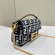 Fendi Baguette Mini Blue FF Jacquard Fabric Bag - 20x13x5cm - 2