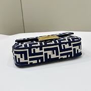 Fendi Baguette Mini Blue FF Jacquard Fabric Bag - 20x13x5cm - 5