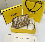 Fendi Baguette Mini Beige FF Jacquard Fabric Bag - 20x13x5cm - 1