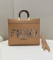 Fendi Sunshine Medium Dark Beige Calf Leather Bag - 35x31x17cm - 1