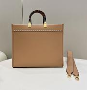 Fendi Sunshine Medium Dark Beige Calf Leather Bag - 35x31x17cm - 3