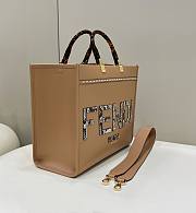 Fendi Sunshine Medium Dark Beige Calf Leather Bag - 35x31x17cm - 2