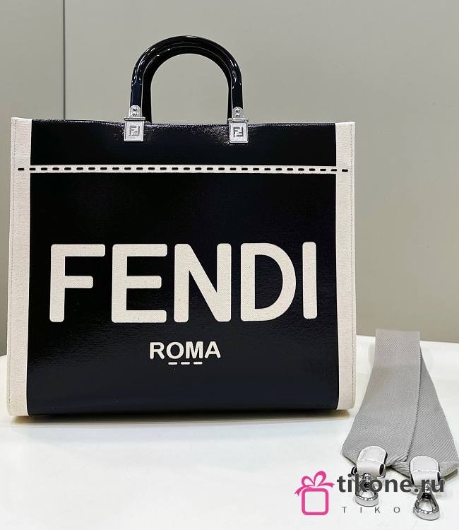 Fendi Sunshine Medium Black White Bag - 35x31x17cm - 1