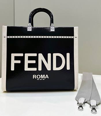 Fendi Sunshine Medium Black White Bag - 35x31x17cm