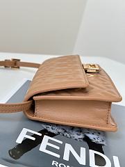 Fendi Wallet On Chain Baguette Light Brown Nappa Leather Wallet With FF Motif - 21x11.5x5cm - 5