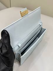 Fendi Wallet On Chain Baguette Light Blue Nappa Leather Wallet With FF Motif - 21x11.5x5cm - 3