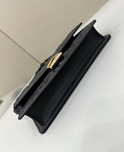 Fendi Wallet On Chain Baguette Black Nappa Leather Wallet With FF Motif - 21x11.5x5cm - 3