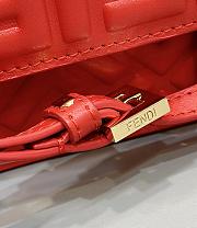 Fendi Wallet On Chain Baguette Red Nappa Leather Wallet With FF Motif - 21x11.5x5cm - 6