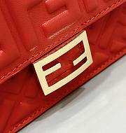 Fendi Wallet On Chain Baguette Red Nappa Leather Wallet With FF Motif - 21x11.5x5cm - 5