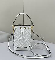 Fendi Mon Tresor White Leather Mini Bag With FF Motif - 18x14x12cm - 5