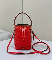 Fendi Mon Tresor Red Leather Mini Bag With FF Motif - 18x14x12cm - 1