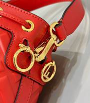 Fendi Mon Tresor Red Leather Mini Bag With FF Motif - 18x14x12cm - 5