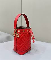 Fendi Mon Tresor Red Leather Mini Bag With FF Motif - 18x14x12cm - 4