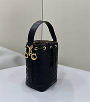 Fendi Mon Tresor Black Leather Mini Bag With FF Motif - 18x14x12cm - 6