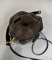 Fendi Mon Tresor Black Leather Mini Bag With FF Motif - 18x14x12cm - 2