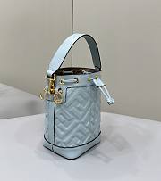 Fendi Mon Tresor Light Blue Leather Mini Bag With FF Motif - 18x14x12cm - 3