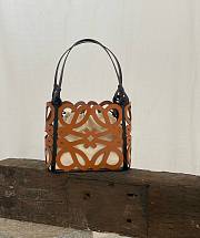 Loewe Small Anagram Cut Out Leather Tote in Brown - 33x28x12cm - 1