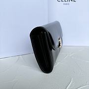 Celine Large Triomphe Wallet In Shiny Calf Leather Black - 19x10x3cm - 6