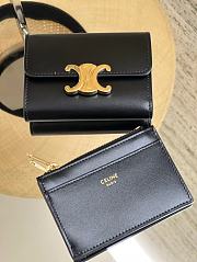 Celine Compact Wallet With Coin Triomphe In Shiny Calfskin Black - 10x7.5x3cm - 3