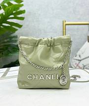 Chanel 22 Mini Bag Avocado Calfskin Silver Metal - 20x19x6cm - 1