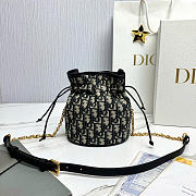 Dior 30 Montaigne Mini Bucket Bag with Drawstring Blue Dior Oblique Jacquard - 18.5x16x13cm  - 6