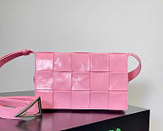 Bottega Veneta Cassette Intreccio Leather Pink - 23x15x5cm - 1