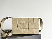 Bottega Veneta Cassette Intreccio Leather Travertine - 23x15x5cm - 1