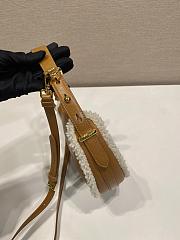 Prada Arque Small Shearling Shoulder Bag Cognac - 22.5x18.5x6cm - 2