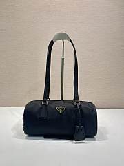 Prada Re Nylon And Leather Medium Top Handle Bag With Padlock Black - 29x12.5x10cm - 1