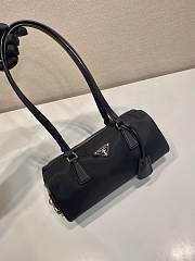 Prada Re Nylon And Leather Medium Top Handle Bag With Padlock Black - 29x12.5x10cm - 3