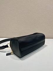 Prada Medium Re Nylon And Leather Shoulder Bag With Padlock Black - 27x12x10.5cm - 3