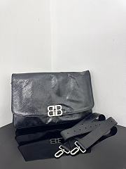 Balenciaga BB Soft Large Flap Bag Peach Calfskin Black Silver Hardware - 36x23.8x3cm - 1