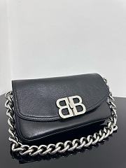 Balenciaga BB Soft Small Flap Bag Peach Calfskin Black - 23x14x3cm - 5