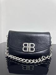 Balenciaga BB Soft Small Flap Bag Peach Calfskin Black - 23x14x3cm - 6