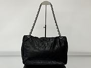 Balenciaga Monaco Medium Chain Bag Black Arena Calfskin Silver Hardware - 32.5x22x9.9cm - 4