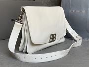 Balenciaga BB Soft Large Flap Bag Peach Calfskin White Silver Hardware - 36x23.8x3cm - 4