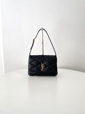 YSL Le 57 Hobo Bag In Quilted Lambskin Black - 24x18x5.5cm