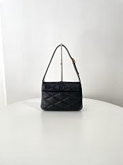 YSL Le 57 Hobo Bag In Quilted Lambskin Black - 24x18x5.5cm - 5