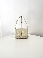 YSL Le 57 Hobo Bag In Quilted Lambskin White - 24x18x5.5cm - 1