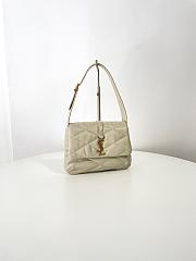 YSL Le 57 Hobo Bag In Quilted Lambskin White - 24x18x5.5cm - 2