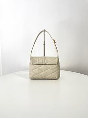 YSL Le 57 Hobo Bag In Quilted Lambskin White - 24x18x5.5cm - 6