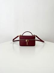 YSL Gaby Vanity Bag In Lamskin Leather Burgundy - 18x11x6.5cm - 1