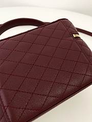 YSL Gaby Vanity Bag In Lamskin Leather Burgundy - 18x11x6.5cm - 5